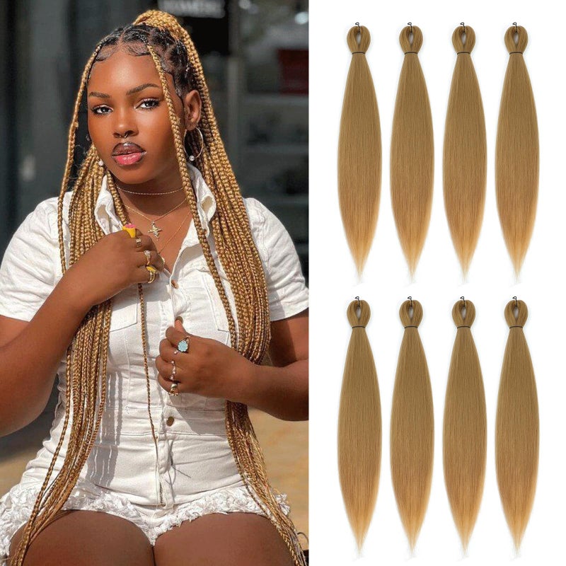 ROSDINA Pre-stretched Braiding Hair - 30 Inch, Yaki Texture, 8 Packs, Blonde, Super Long, For Twist or Box Braids, Synthetic Braiding Hair Extensions - Image 1